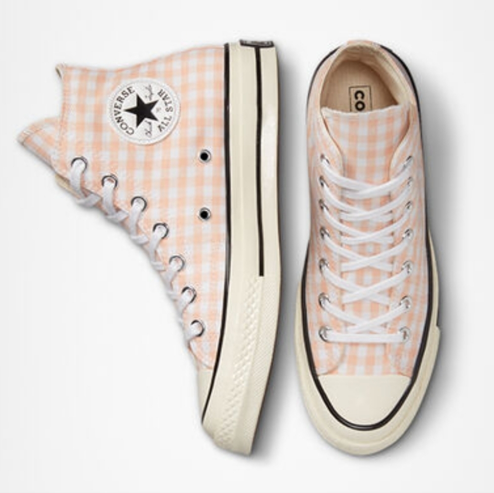 NWOT Chuck 70 Gingham In Cheeky Coral/White/Egret Women's 8 Men's 6
